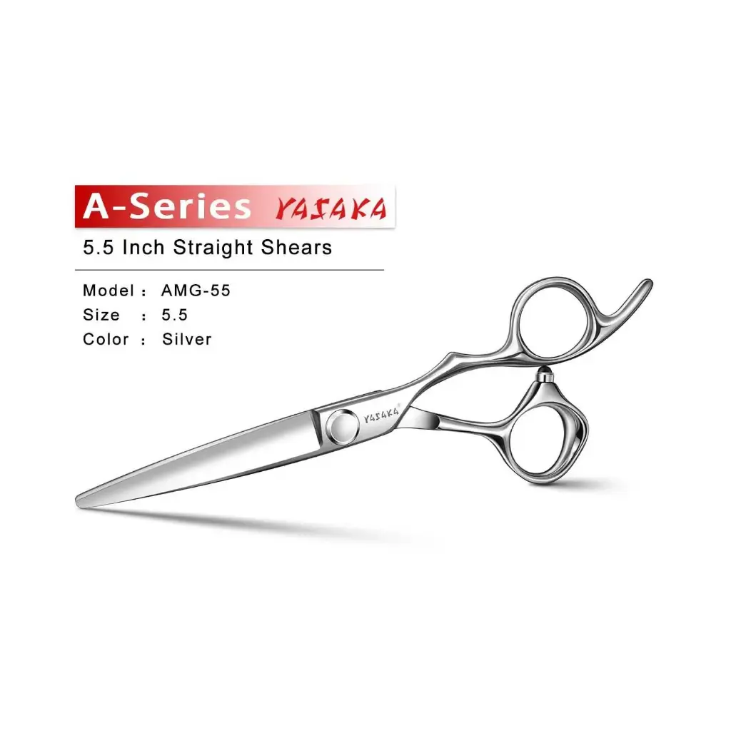 Hair Cutting Scissors 5.5", Professional Barber Shears with Convex Blades, Cobalt Alloy Steel Hair Shears, Haircut Scissors for Salon Stylists & Home Use - Silver