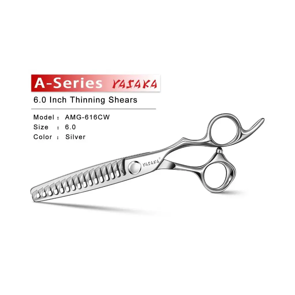 Professional Hair Cutting 16 Teeth Thinning Scissors 6" with Sharp Blades, Razor-sharp Convex Blades,Cobalt Alloy Steel Barber Hairdressing Texturizing Scissors For Men Women Salon& Home -Silver