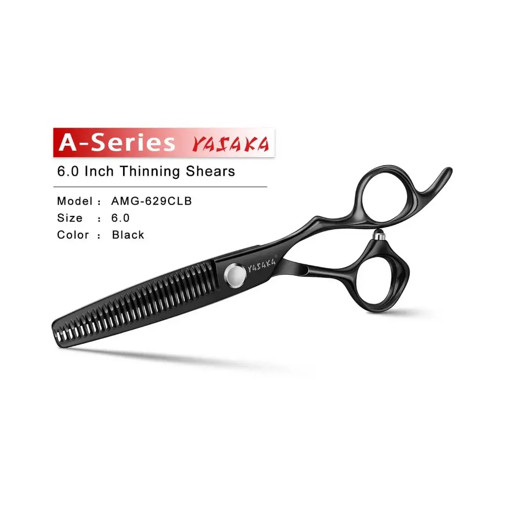 YASAKA High-end 6" Thinning Shears for Hair Cutting - 29 Teeth Sharp Blade, Ultra Sharp & Straight Convex Blade,Crafted from Cobalt Steel,Texturizing Scissors For Men Women Salon& Home,Black