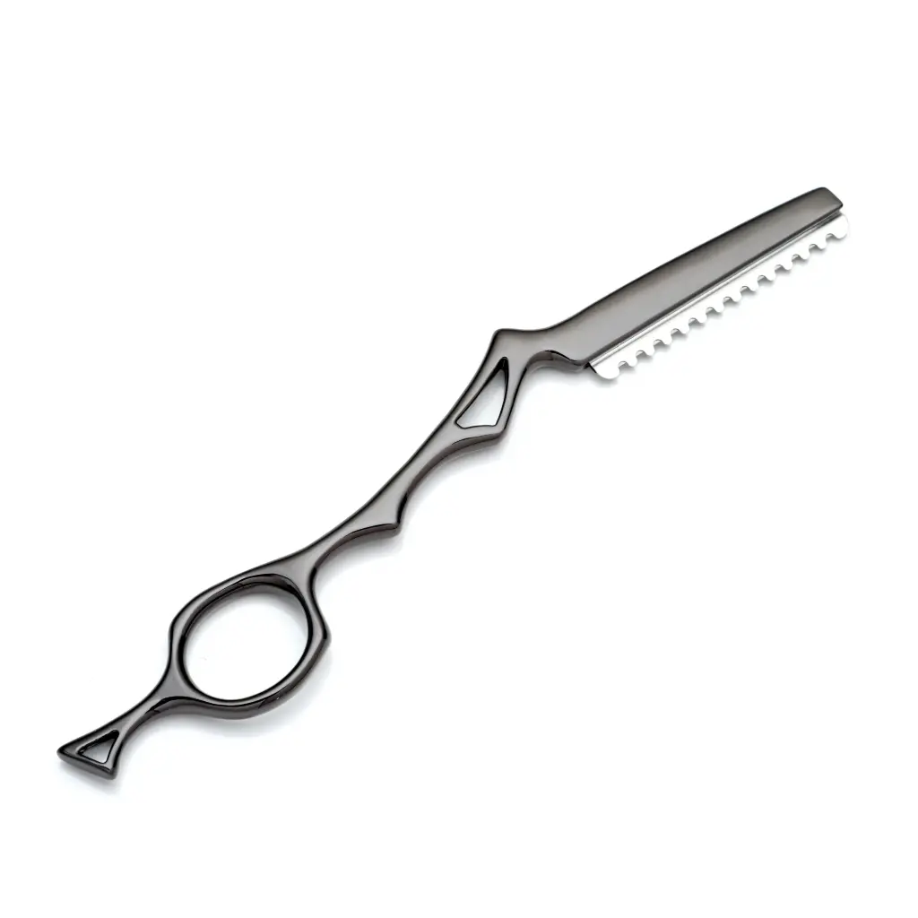 YASAKA Hair Razors for Cutting Hair 6.9",High-end Styling Cutting Razor Kit with Replacement Sharp Blades,Stainless Steel Thinning Texturizing Razor for Salon & Home -11PCS Black